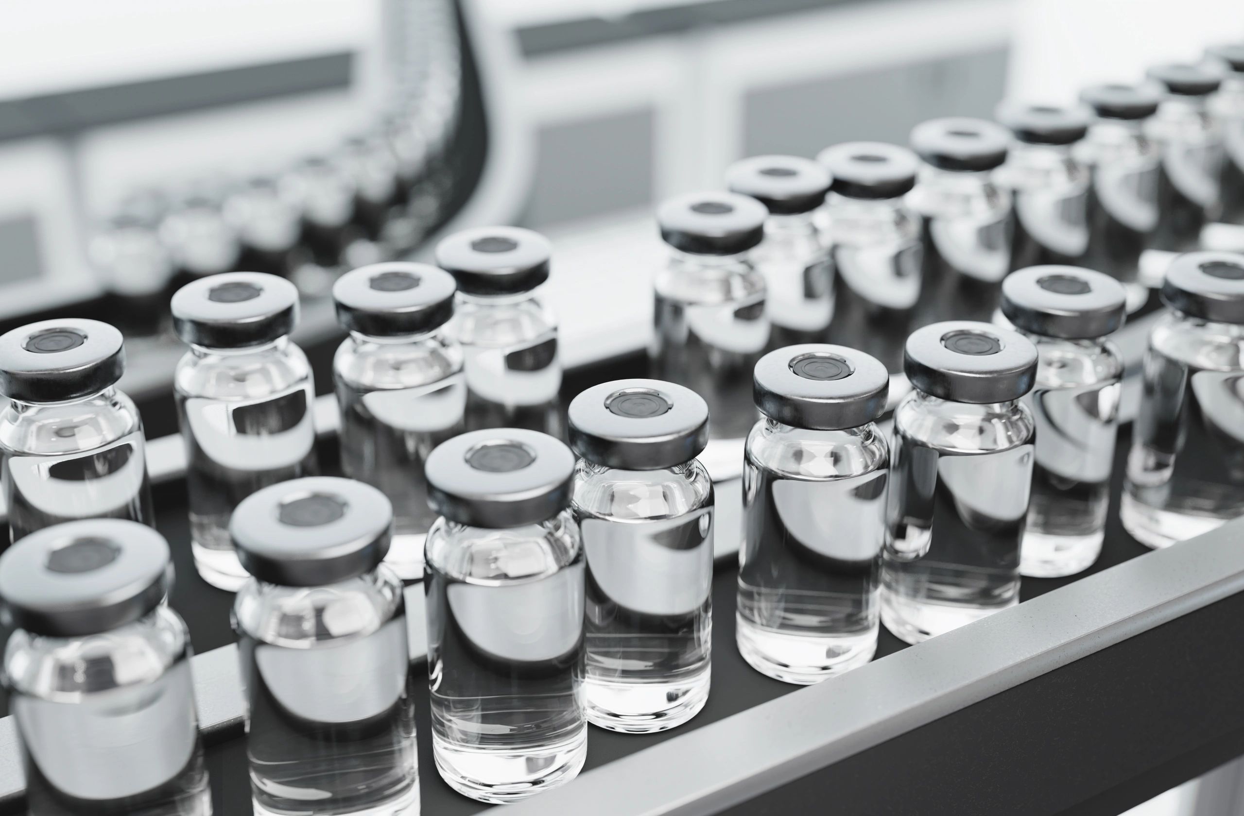 Peptide vials with white liquid